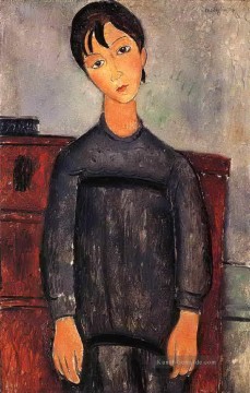  schwarz - kleines Mädchen in schwarzer Schürze 1918 Amedeo Modigliani